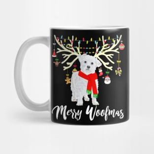 Merry Woofmas Maltese Reindeer Christmas Mug